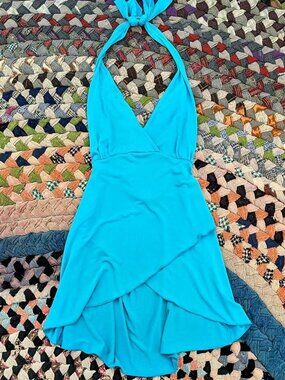 A. Byer blue halter neck top #halterneck #summer #festival
